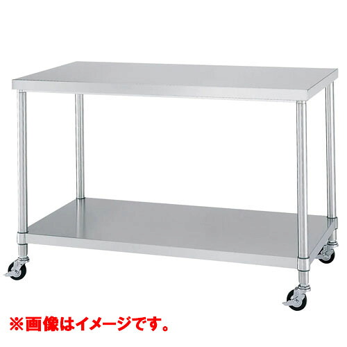 【シンコー】キャスター付・ベタ棚仕様　キャスター付き作業台　キャスター径:100φ　奥行：750mm　型式：WBNC-18075-U100【送料無料】【組立式】