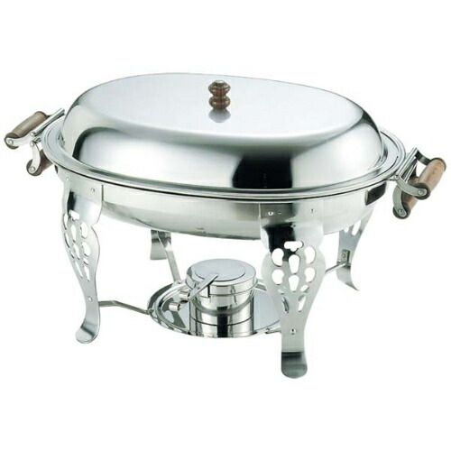 UK 18-8 木柄 小判チューフィングディッシュ 部分品 中鍋15 1/2in/御役目用/新品/小物貨物輸送客体商いもの