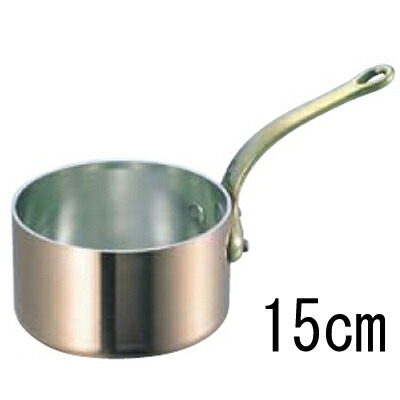 SW 銅 極厚 深型 片手鍋 蓋無 (真鍮柄) 15cm 【業務用】【送料無料】【プロ用】 /テンポス
