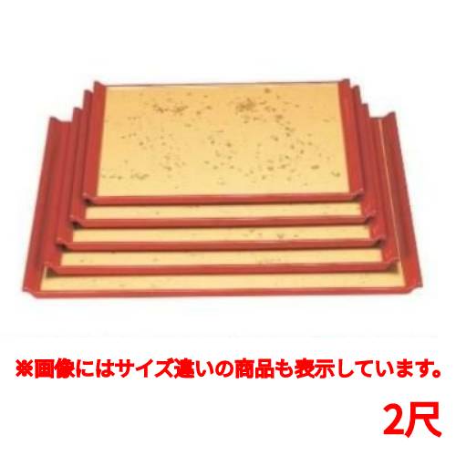 お盆 宴盆色紙金箔渕朱2尺 幅596 奥行447 高さ23/業務用/新品/小物送料対象商品