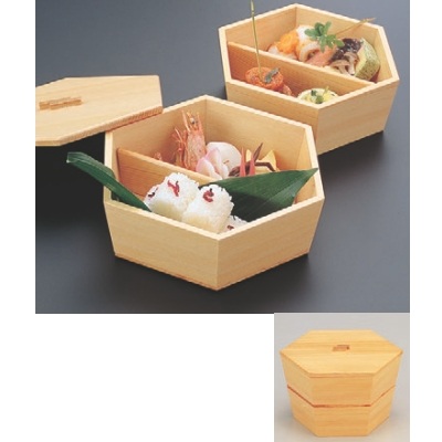弁当箱 六角弁当 幅207 奥ぶかさ178 高さ130/お役目用/新品/小物貨物輸送客体商いもの