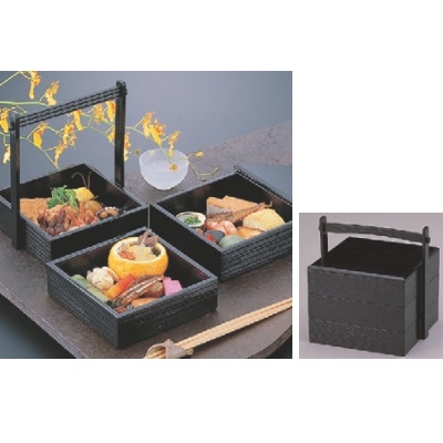 弁当箱 5寸合切袋3段重黒千筋 幅150 奥ぶかさ179 高さ196/お役目用/新品/小物貨物輸送客体商いもの