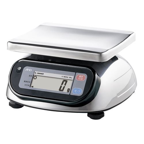 A&D 防塵・防水デジタルはかり SL-2000WP(ひょう量2000g: 最小表示:1g)