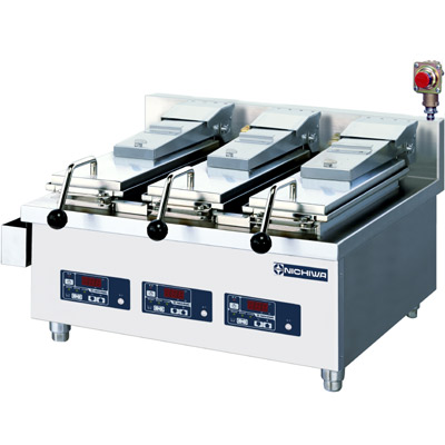 【業務用】 ニチワ 電気自動餃子焼器 スタンドタイプ 3連式 NGM-3.9AC 幅600×奥行600×高さ800mm 【送料無料】餃子焼き器_餃子焼き機_ぎょうざ_ギョウザ_電気式_調理機器・業務用厨房器具_厨房機