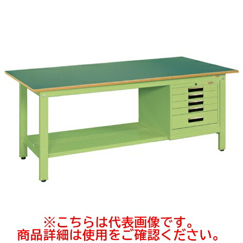 KK-69FSVE5 【サカエ】【固定式】軽量作業台KKタイプ(SVEキャビネット付) 幅1800×奥行750×高さ740(mm)/業務用/新品/送料無料