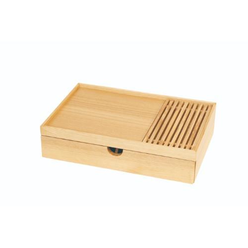 6-052-03/DS・Tools BOX すのこ/抽き出し中仕切り付 タモクリア 約幅30×奥ふかさ20×高さ7糎/御役目用/新品/小物貨物輸送客体商いもの