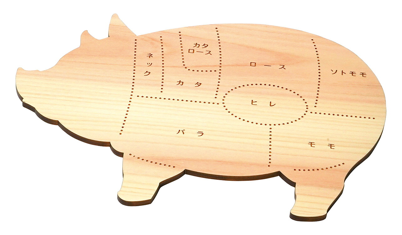 ひのき・ミートプレート(豚)文字入/業務用/新品/小物送料対象商品