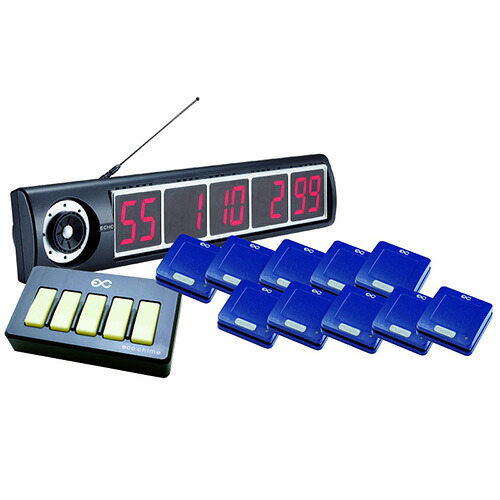 エコチャイム受信表示機/角型送信機(パールブルー)10台セット/業務用/新品/送料無料/テンポス|厨房機器と店舗用品 TENPOS