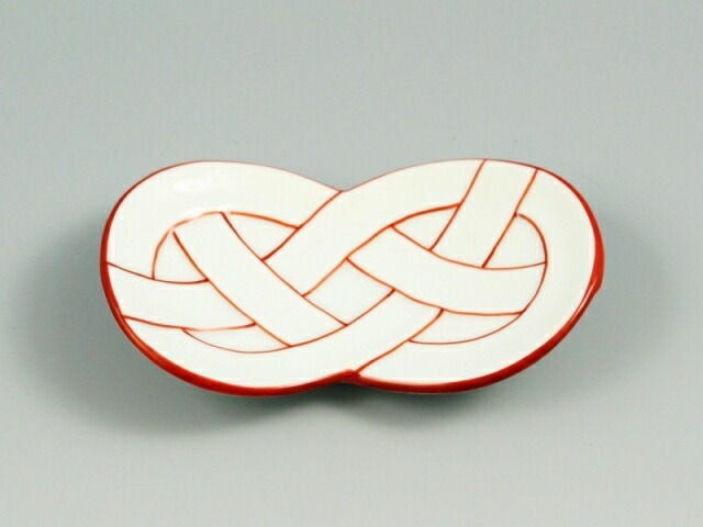 有田焼 白磁赤線あわじ挙げ句の果て 小皿 (10枚入)/お役目用/新品/小物貨物輸送客体商いもの