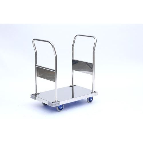 【お役目用/新品】【金沢鉄道車両】静音ステンレス鋼手押し車 SUS-103GS 幅750×奥ふかさ455高さ865【貨物輸送別途積もり書き】