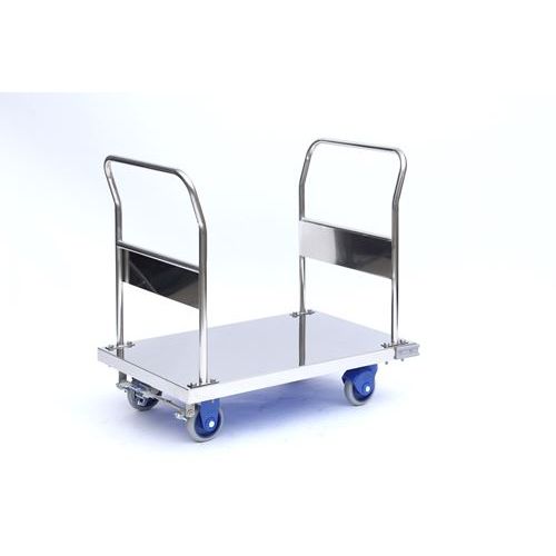 【お役目用/新品】【金沢鉄道車両】静音ステンレス鋼手押し車 SUS-303GS+FB 幅930×奥ふかさ600高さ875【貨物輸送別途積もり書き】