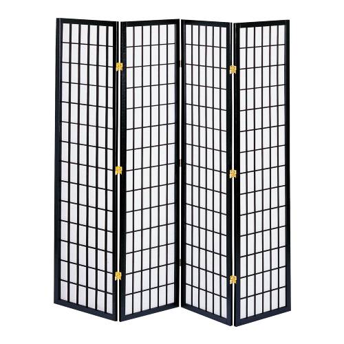 【KOEKI】和風衝立4連 JP-M180-4(BK)/新品/貨物輸送無料