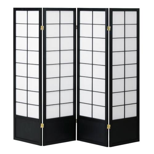 【KOEKI】和風衝立4連 JP-S150-4(BK)/新品/貨物輸送無料