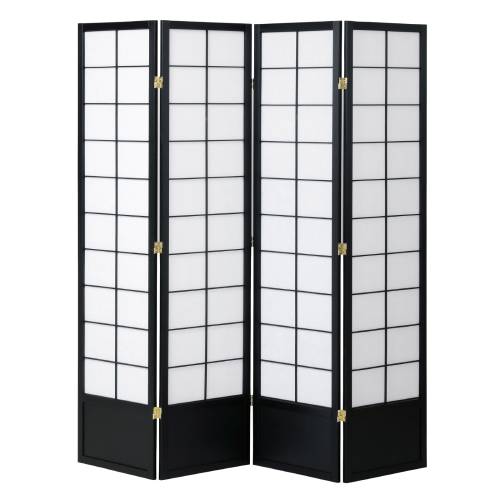 【KOEKI】和風衝立4連 JP-S180-4(BK)/新品/貨物輸送無料