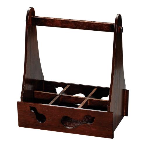 木製6本用ケヤキ麦酒進め方 木 31.8×21×H37.3(糎)/お役目用/新品/小物貨物輸送客体商いもの