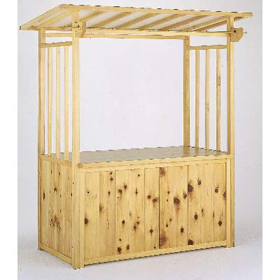 業務用/新品 組立式屋台 白木節板 11-455-5 幅1500×奥行750×高さ2100(mm) 送料別