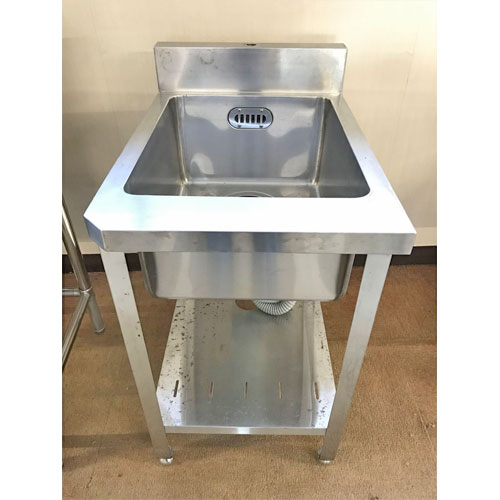 【中古】一槽シンク 幅490×奥行710×高さ800 【送料別途見積】【業務用】【飲食店 店舗 厨房機器 一槽シンク 業務用一槽シンク】