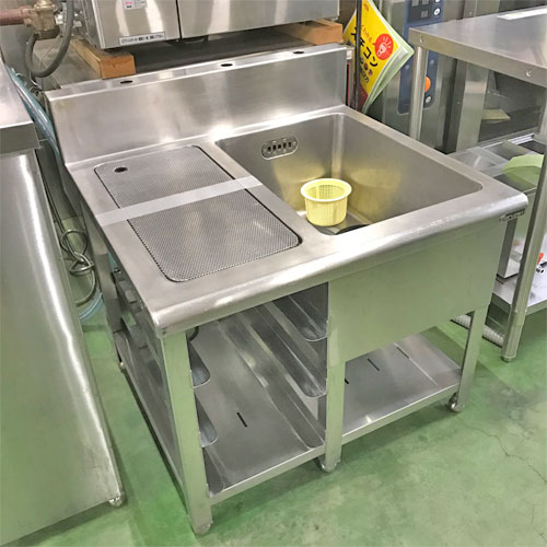 【中古】一槽シンク 水切り付き マルゼン 幅750×奥行700×高さ610 【送料別途見積】【業務用】【飲食店 店舗 厨房機器 一槽シンク 業務用一槽シンク】|厨房機器と店舗用品 TENPOS