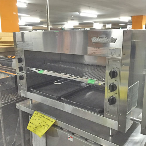 【実業家最長1年引きうける】【中古】上火式焼物器 リンナイ(Rinnai) RGP-46SV 幅988×奥ふかさ625×高さ602 都市屁っ放り 【貨物輸送別途積もり書き】【御勤め用】【飲食店 バス発着場 勝手もと備品 グリラー 焼物器 御勤め用グリラー 御勤め用焼物器】