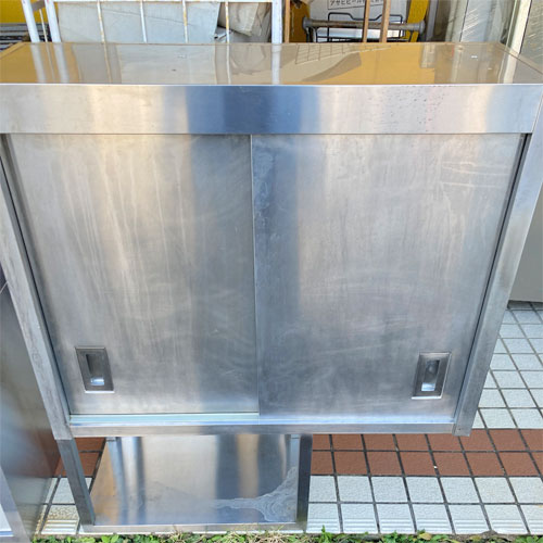【中古】吊収納家具 下平棚付き添い人 幅950×奥ぶかさ350×高さ1100 【貨物輸送別途積もり書き】【お役目用】【飲食店 バス発着場 勝手もと設備 吊収納家具 お役目用吊収納家具】