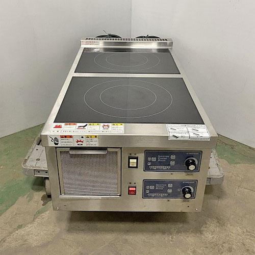 【実業界最長1年引き請ける】【中古】2連電磁膳立て器 ニチワ電機 MIR-3WTSP 幅400×奥ふかさ600×高さ400 三相200V 【貨物輸送別途積もり書き】【お役目用】【飲食店 バス発着場 勝手もと装置 IH範囲 お役目用IH範囲】