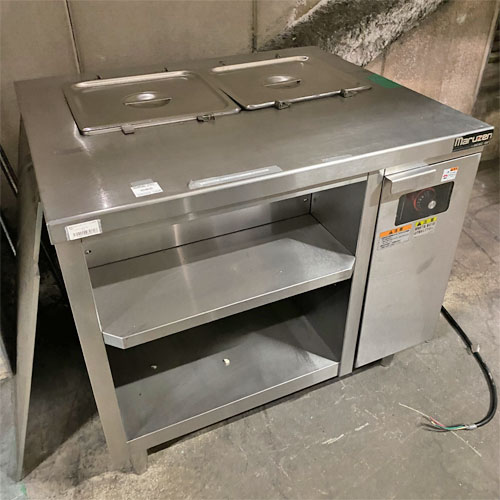 【中古】灯し火ウォーマーテーブル マルゼン MEWC-097 幅900×奥ぶかさ750×高さ800 三相200V 【貨物輸送別途積もり書き】【お勤め用】【飲食店 バス発着場 勝手もと機材 ウォーマー お勤め用ウォーマー】 業務用厨房機器・用品-業務用フードウォーマー