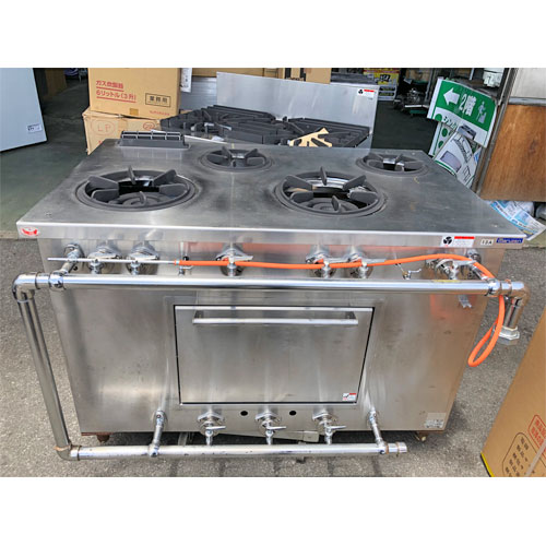 【中古】ガスレンジ マルゼン MGRD-127D 幅1500×奥行750×高さ800 都市ガス 【送料別途見積】【業務用】【飲食店 店舗 厨房機器 ガスレンジ 業務用ガスレンジ】