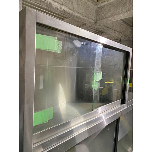 【中古】吊戸棚 (ガラス扉)中棚無し 幅870×奥行300×高さ500 【送料別途見積】【業務用】【飲食店 店舗 厨房機器 吊戸棚 業務用吊戸棚】
