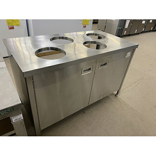 【中古】スープ置台 前面扉 幅1250&times;奥行650&times;高さ800 【送料無料】【業務用】【飲食店 店舗 厨房機器 調理台 業務用調理台】｜厨房機器と店舗用品 TENPOS