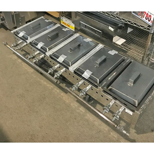 【中古】屁っ放り焼物器 幅1420×奥ふかさ405×高さ200 LPG(プロパンガス) 【貨物輸送無料】【御勤め用】【飲食店 バス発着場 勝手もと備品 グリラー 焼物器 御勤め用グリラー 御勤め用焼物器】