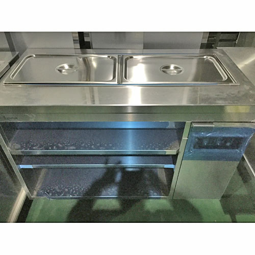 【中古】ウォーマーテーブル フジマック FWT1260 幅1200×奥ふかさ600×高さ800 三相200V 【貨物輸送別途積もり書き】【御役目用】【飲食店 バス発着場 御厨子所計器 ウォーマー 御役目用フーズウォーマー】