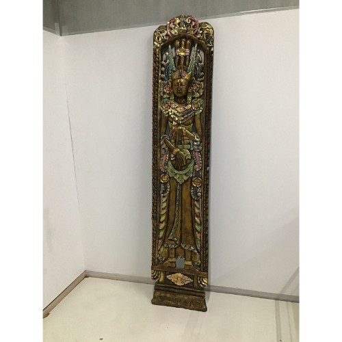 【中古】壁掛け装飾 釈迦 幅390×奥行100×高さ1910 【送料別途見積】【業務用】【飲食店 店舗 店舗備品 壁面 ディスプレイ雑貨】