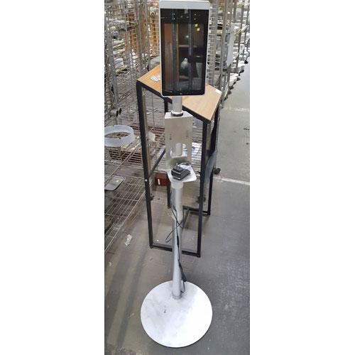 【中古】照明ランプ型液晶温度計 幅370×奥ふかさ370×高さ1410 【貨物輸送別途積もり書き】【御勤め用】【飲食店 バス発着場 御厨子所器機 健康方装具 御勤め用健康方装具】
