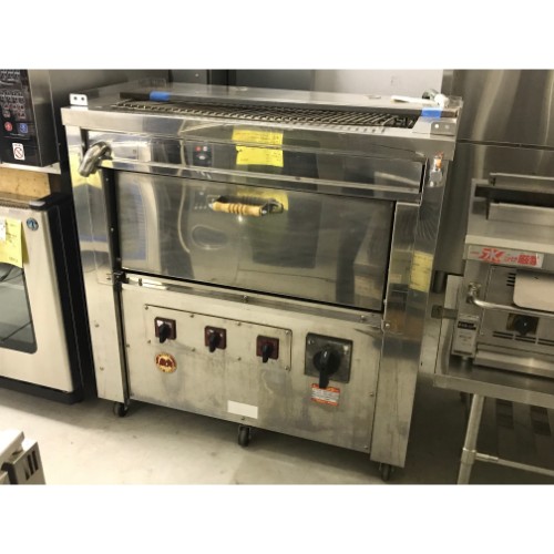 【実業界最長1年引き請ける】【中古】明かり式焼物器 ヒゴグリラー GO-18 幅1020×奥ふかさ650×高さ1040 三相200V 【貨物輸送別途積もり書き】【お役目用】【飲食店 バス発着場 勝手もと装置 グリラー 焼物器 お役目用グリラー お役目用焼物器】