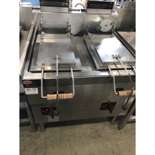 【業界最長1年保証】【中古】餃子焼器 2連 幅780×奥行730×高さ800 都市ガス 【送料別途見積】【業務用】【飲食店 店舗 厨房機器 餃子焼器 業務用餃子焼器】