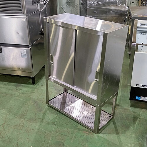 【中古】吊収納家具 下棚付き添い人 幅750×奥ぶかさ350×高さ1050 【貨物輸送別途積もり書き】【お役目用】【飲食店 バス発着場 勝手もと設備 吊収納家具 お役目用吊収納家具】