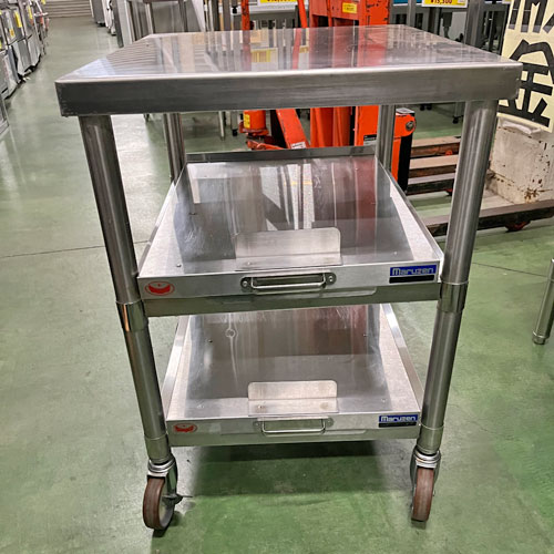【中古】作業台 炊飯カート・キャスター付き BGなし マルゼン 幅530×奥行650×高さ740 【送料別途見積】【業務用】【飲食店 店舗 厨房機器 作業台 業務用作業台】