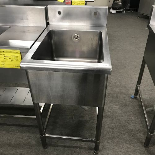 【中古】一槽シンク BGあり 幅500×奥行750×高さ845 【送料別途見積】【業務用】【飲食店 店舗 厨房機器 一槽シンク 業務用一槽シンク】