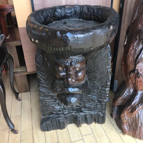 楽天市場】【中古】装飾 木彫りアイヌの人 幅300×奥行300×高さ500