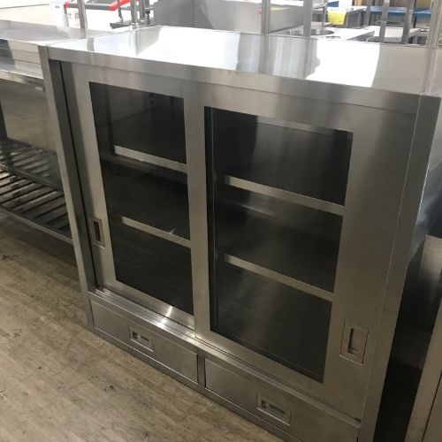 【中古】上置き用食器棚 抽き出し付き添い人 BGなし 幅1200×奥ぶかさ570×高さ1150 【貨物輸送別途積もり書き】【お役目用】【飲食店 バス発着場 勝手もと設備 食器棚 お役目用食器棚】
