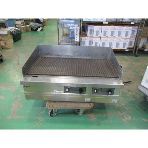 【業界最長1年保証】【中古】電気グルーブドグリドル フジマック FEFT90-2TSG 幅900×奥行600×高さ265 三相200V 【送料別途見積】【業務用】【飲食店 店舗 厨房機器 特殊焼物器 業務用特殊焼物器】
