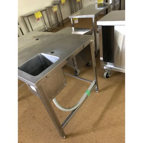 【中古】作業台 シンク付き 幅1030×奥行750×高さ800 【送料別途見積】【業務用】【飲食店 店舗 厨房機器 作業台 業務用作業台】