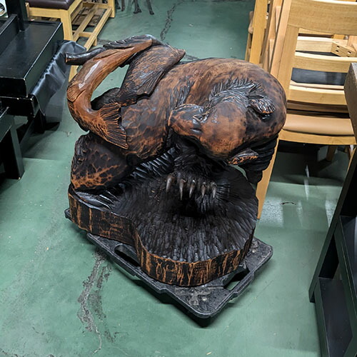 楽天市場】【中古】装飾 木彫りアイヌの人 幅300×奥行300×高さ500