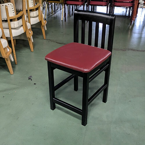 【中古】和風カウンターイス 黒 座赤レザー 幅410×奥行430×高さ820 座面高さ：540 【送料無料】【業務用】【飲食店 店舗 厨房機器 カウンターチェア 業務用カウンターチェア】