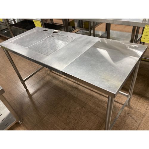 【中古】御役目台 水切り付き添い人 幅1450×奥ぶかさ600×高さ800 【貨物輸送無料】【お役目用】【飲食店 バス発着場 勝手もと設備 御役目台 お役目用御役目台】
