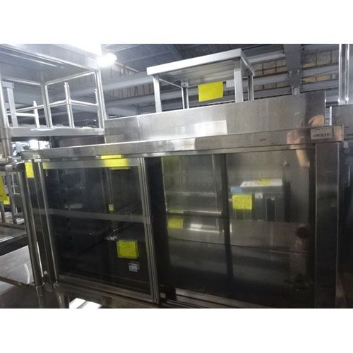 【中古】調理台 ガラス扉 BGあり 幅1200×奥行600×高さ820 【送料別途見積】【業務用】【飲食店 店舗 厨房機器 調理台 業務用調理台】
