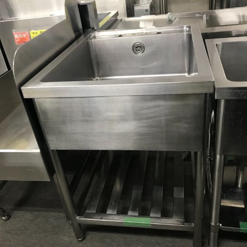 【中古】一槽シンク BGなし 幅600×奥行750×高さ850 【送料別途見積】【業務用】【飲食店 店舗 厨房機器 一槽シンク 業務用一槽シンク】