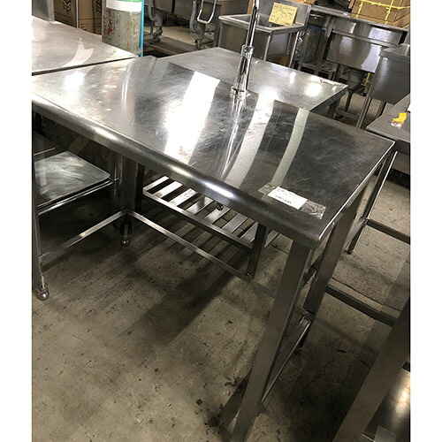 【中古】サーバー台 三方枠 幅930×奥行600×高さ850 【送料別途見積】【業務用】【飲食店 店舗 厨房機器 作業台 業務用作業台】