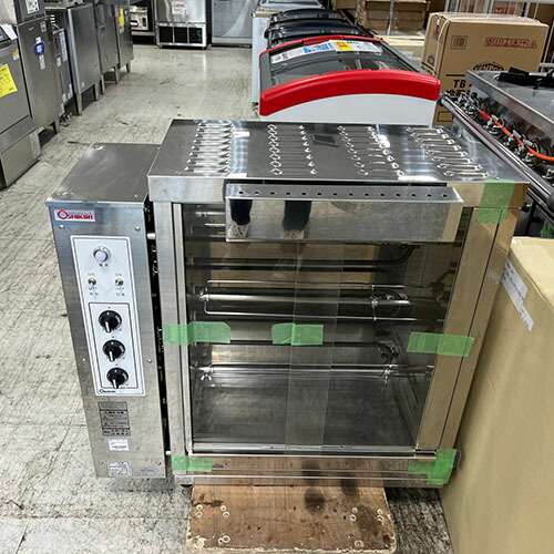 【実業界最長1年引き請ける】【中古】ロータリーチキンロースター 押切電機 TR-4N 幅815×奥ふかさ405×高さ770 三相200V 【貨物輸送別途積もり書き】【お役目用】【飲食店 バス発着場 勝手もと装置 一種独特焼物器 お役目用一種独特焼物器】