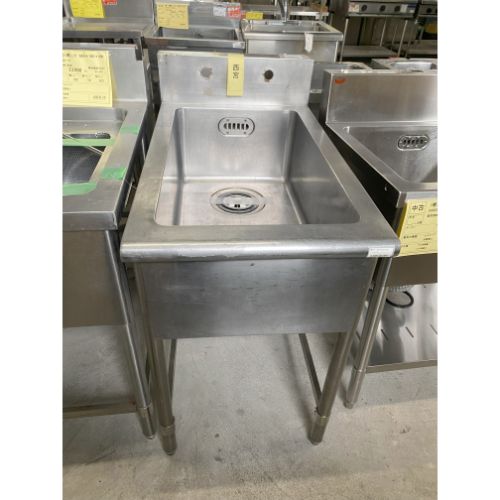 【中古】一槽シンク BGあり 幅500×奥行850×高さ800 【送料別途見積】【業務用】【飲食店 店舗 厨房機器 一槽シンク 業務用一槽シンク】
